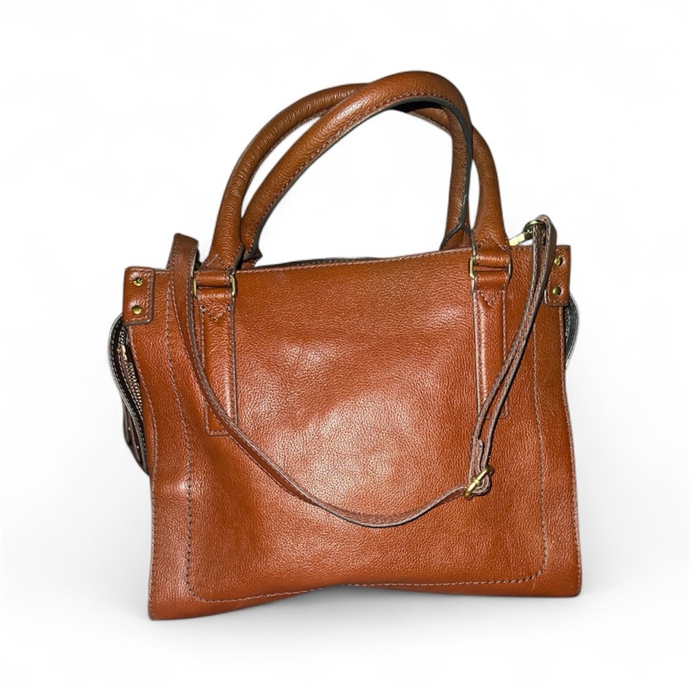 Fossil Claire Satchel in Brandy Brown Leather Handbag Crossbody Bag